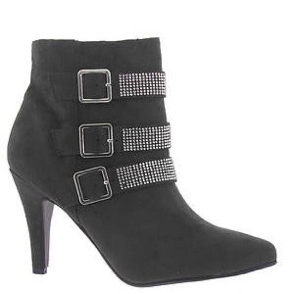 Venus sexy stiletto ankle boots with metal graphite hardware D15 - Picture 1 of 8